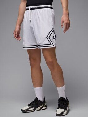 NEW Nike Jordan Sport Men's Dri-FIT Mesh Diamond Shorts White Basketball Sz 2XL